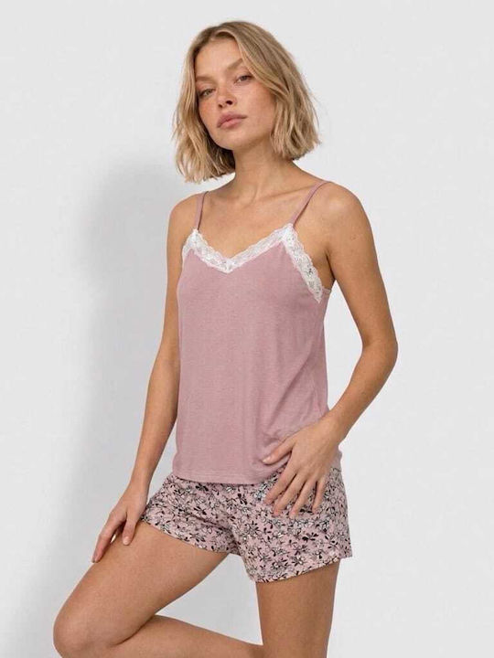 Sorrisino Summer Women's Cotton Pajama Set Pink