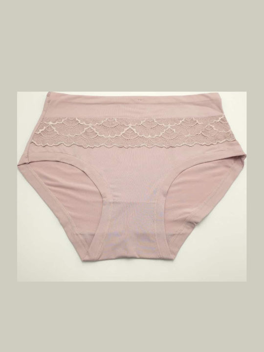 Topaki High Waist Women's Slip With Pink Lace