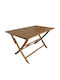 Foldable Outdoor Wooden Table Ferner Natural 100x60x75cm