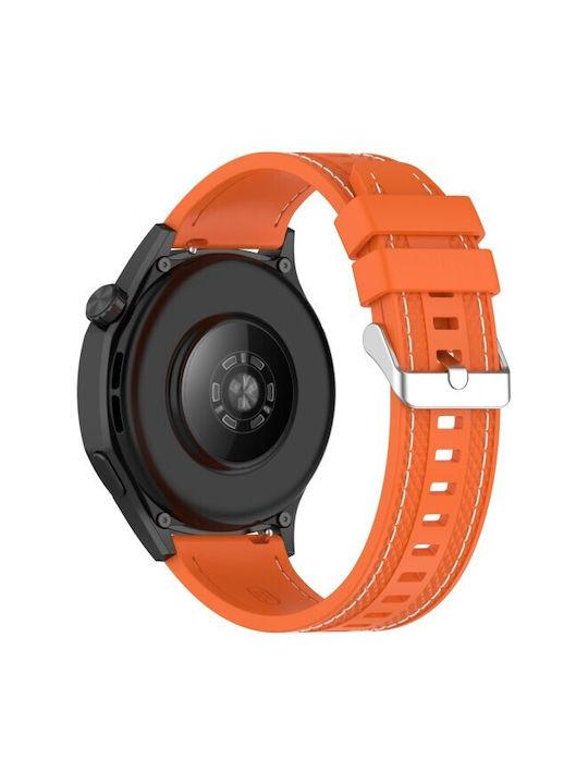 Tragbares Band Silikon 22mm Zwei-Seiten-Steppung Realme Watch 5 22mm Orange Weiß Linie