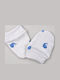Set Kids Gloves Mittens Knitted for Newborn White 2 Pieces
