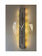 SteweHome Тих Стенен Часовник Дигитален Огледален Прозрачен 60x33cm