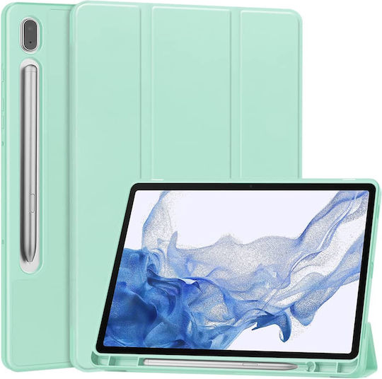 Techsuit Flex Trifold Pencil Holder Samsung Galaxy Tab S11 Ultra Tab S12 Ultra Matcha Green