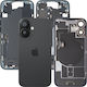 Battery Cover Back Glass Middle Frame Apple iPhone 16 Full Parts Black Drawn Grade A