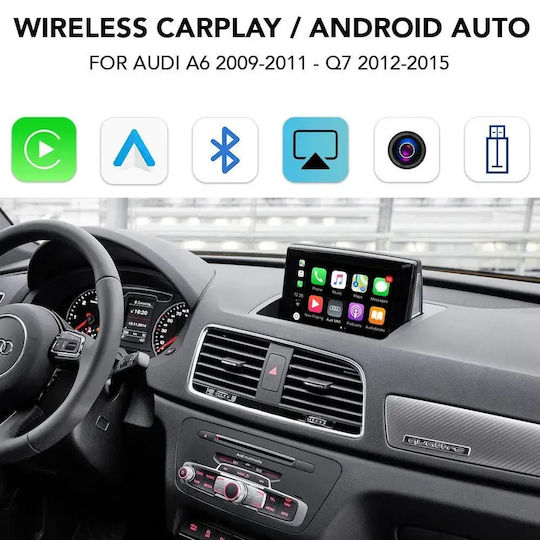 Digital IQ Ad 217 CPA Безжичен CarPlay Android Auto Кутия с 2 Камери за Audi A6 Модел 2009-2011 Q7 Модел 2010-2015 MMI 3G