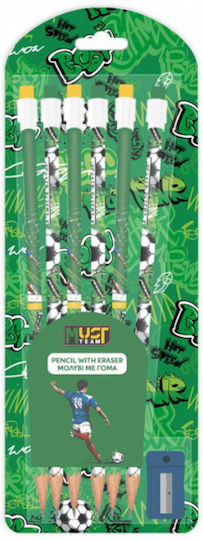 Must Team Bleistift Set Mit Radiergummi 6 Stück Fußball