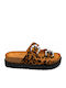 Women's Flat Sandals Flatforms Brown SI-3885-26FL-Leopard
