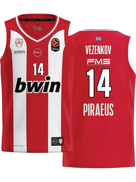 GSA Olympiacos B.C. Official Euroleague Home Jersey Vezenkov 2025-26