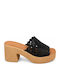 Mules With High Heel In Black Colour SI-2291-26FL-BLACK