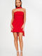 Summer Mini Evening Strapless Red Dress