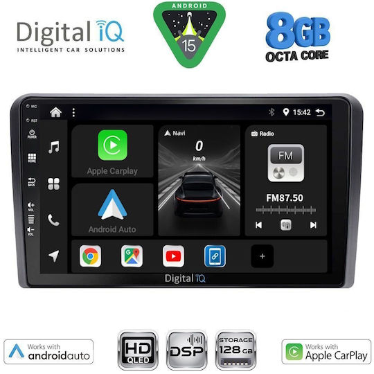 Digital IQ Ηχοσύστημα Αυτοκινήτου για Fiat Panda 2003-2012 (Bluetooth/USB/WiFi/GPS/Apple-Carplay/Android-Auto) με Οθόνη Αφής 9"