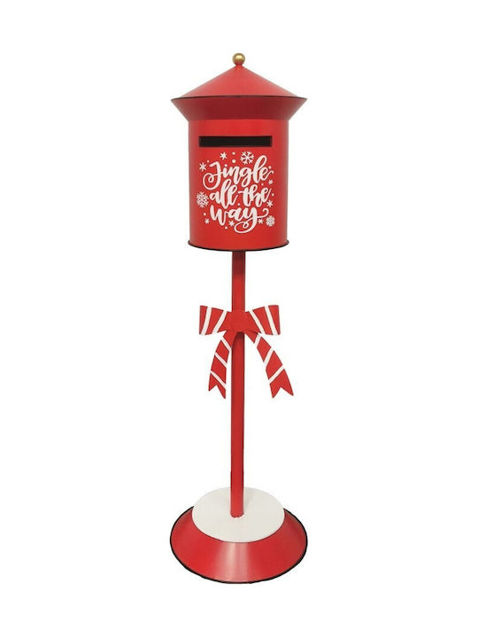 Christmas Metal Mailbox Red 32 X 32 X 119 H Cm