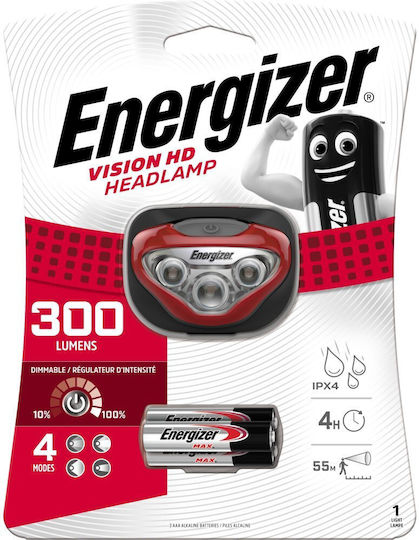 Energizer Φακός Κεφαλής LED IPX4 με Μέγιστη Φωτεινότητα 300lm Light Headlight