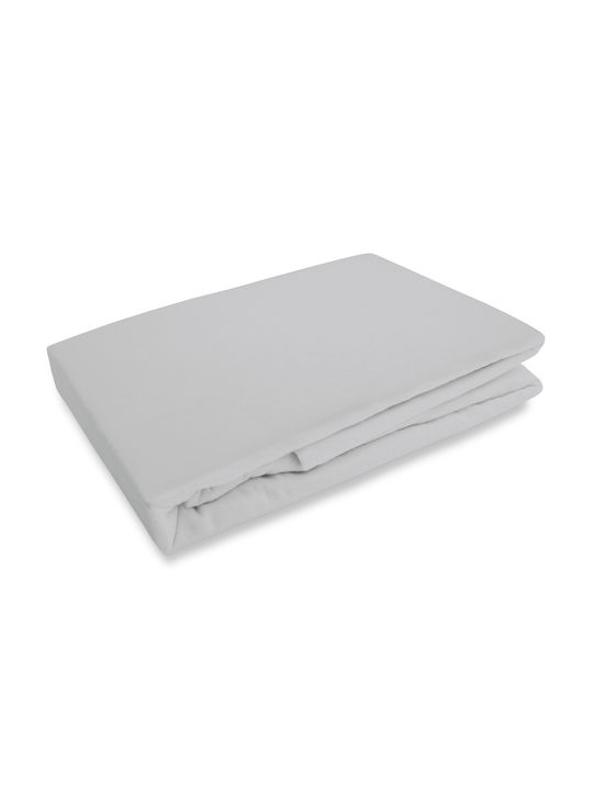 Darymex Σεντόνι King Size Φανελένιο με Λάστιχο 200x220εκ. Σταχτί