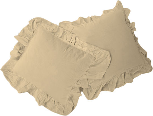 Darymex Dekorativer Kissenbezug aus 100% Baumwolle Creme 40x40cm