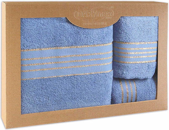 Darymex Set Of 3 Blue Bath Towels Weight 500gr/m²
