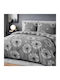 Darymex Dandelions Cotton Duvet Cover Set 220x200cm King Size with 2 Pillowcases Dark Grey