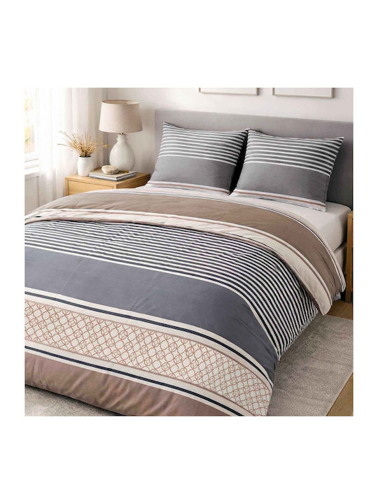 Darymex Darymex Bettbezüge Baumwolle 160x200cm Einzelbett mit Kissenbezug Grau Braun