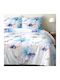 Darymex Bettbezüge Baumwolle 180x200cm Halbdoppel mit Kissenbezug Blau Grau
