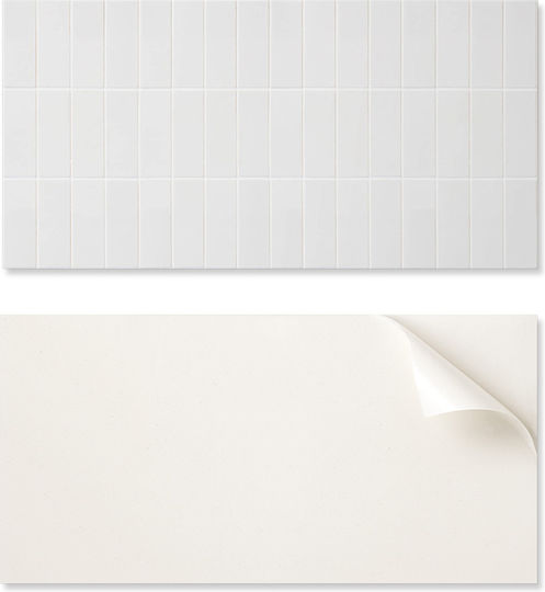 Vinyl Tile Sticker Kitchen Graphics 100x50 cm Plain Smooth Mosaic