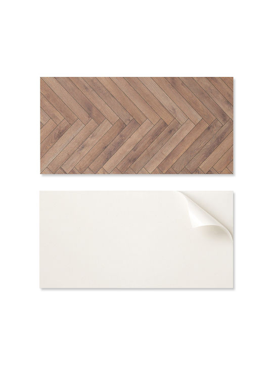 Autocolant de Podea din Vinil Imprimat 120x60 Cm Model în Formă de Oase de Pește