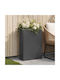 vidaXL Ghiveci De Flori Metalic Negru 40x20x75cm