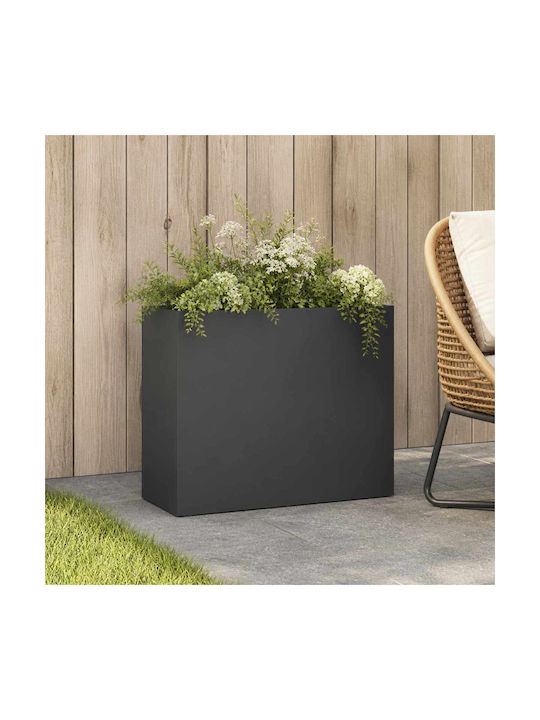vidaXL Ghiveci De Flori Metalic Antracit 50x20x...
