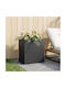 vidaXL Ghiveci De Flori Metalic Negru 50x30x50cm