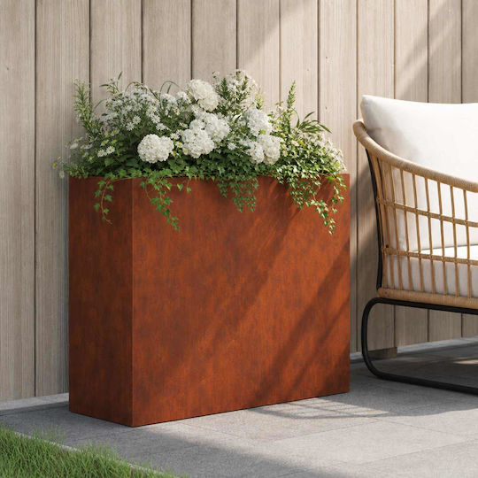 vidaXL Metallischer Blumentopf Rusty 50x20x40cm