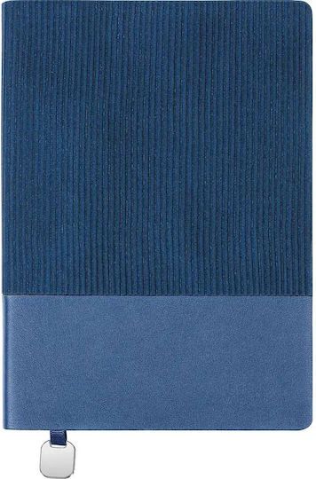 Flexy Faux Leather Dyed Edges & Metal Detail Set 40 Notebooks 112 Sheets Ruled Blue Personalized