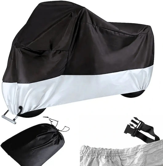 Waterproof Motorcycle Cover UV Protection 200x130cm Silver Size M