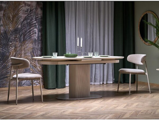 Houston 2173 Extendable Dining Table with Stone Surface Light Travertine 180x90x76cm