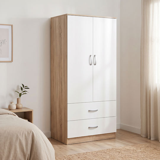 Alvia Doppeltür Kleiderschrank Weiß 80x51.5x180cm