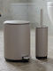 Sidirela Elegant E-4741 Metallic Bathroom Brush and Bin Set Soft Close 5lt Brown