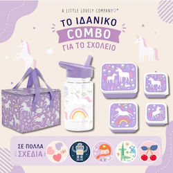 Angebot A Little Lovely Company Kinderlebensmittelbehälter Set 4 Mit Pinguin & Tragetasche Unicorn Dreams