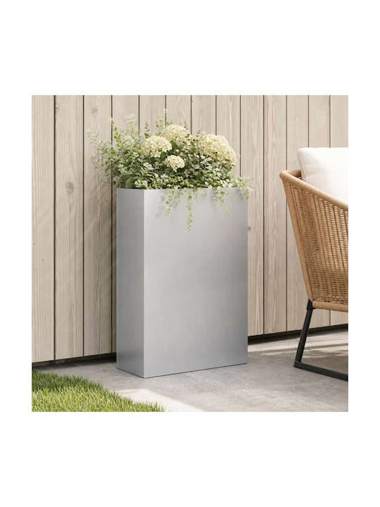 vidaXL Metallischer Blumentopf Silber 40x20x75cm