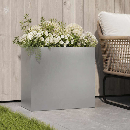 vidaXL Metallic Silver Flower Pot 50x20x40cm