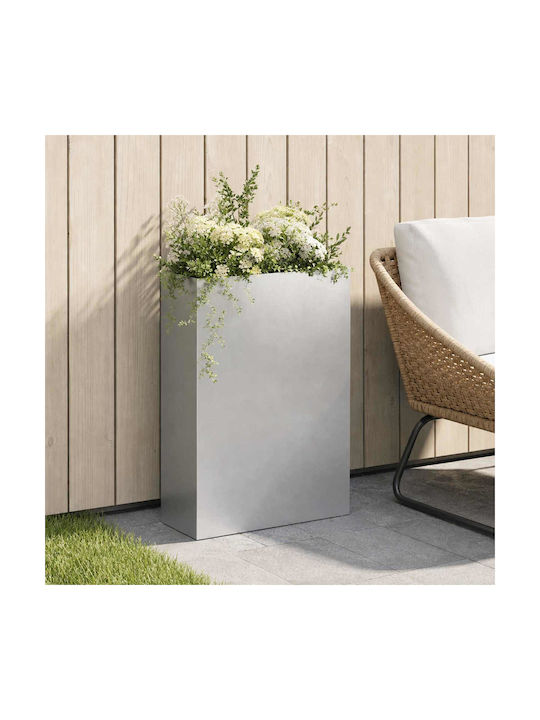 vidaXL Metallischer Blumentopf Silber 50x20x75cm