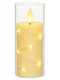 Christmas Plastic White Battery Candle 10cm