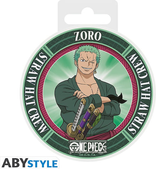 Abysse One Piece Roronoa Zoro Round Coaster Ceramic Multicolour 10cm