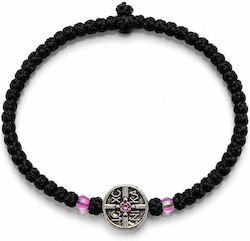 Waxed Black Wrist Prayer Beads 50 Knots Pink Beads Ic Xc Nika Waxed Black Wrist Prayer Beads 50 Knots Pink Beads Ic Xc Nika