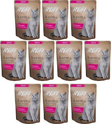 Rafi Wet Cat Food for Adult Cats in Pouches with Turkey 10x100gr