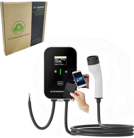 Wandmontierter Einphasiger Elektroauto-Ladestation 7kW mit Integriertem Kabel Typ 2 (98257-4)