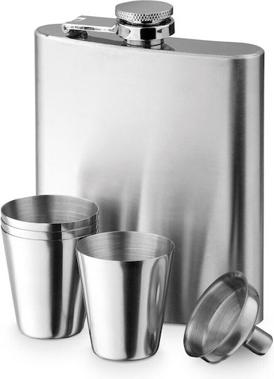 Комплект Неръждаема Фласка 200ml Чашки & Фуния – Пакет 15 Броя
