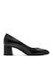 Leather Heels with Mid Heel Black
