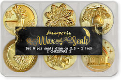 Set of Christmas Wax Seal Stamps Stamperia 6 Pieces