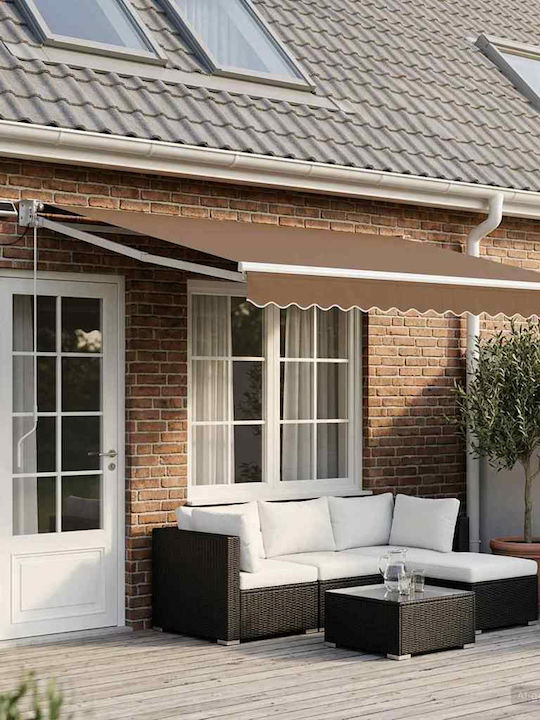 vidaXL Terrace Tent with LEDs Brown 4x2m