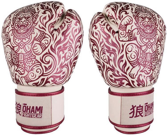 Okami Boxing Gloves Made of Synthetic Leather for Competition Beige