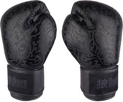 Okami Boxing Gloves Made of Synthetic Leather for Competition Black