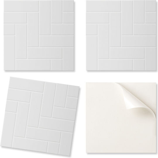 Vinyl Tile Stickers Printed Herringbone Brick Shape 9x30x30 Pcs